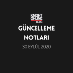 Güncelleme Notları: 30 Eylül 2020